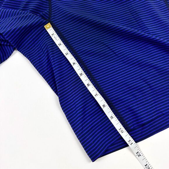 Lululemon Mens  Medium Purple Striped Athletic Gym Workout Pull On Shorts - Picture 6 of 6